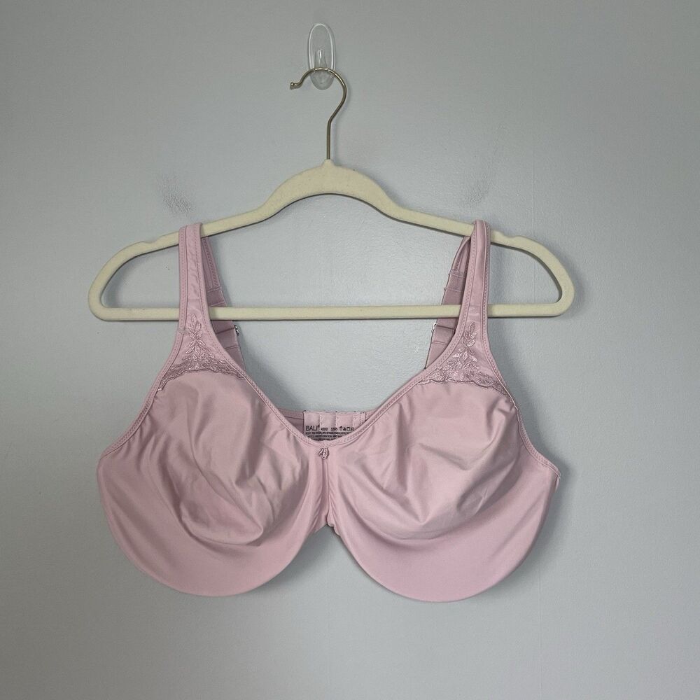 Bali Unlined Underwire Bra Supportive Comfort Pink Women's Size 42DD
